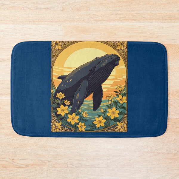 Item preview, North Atlantic Right Whale And Yellow Jasmine Flowers designed and sold by taiche.