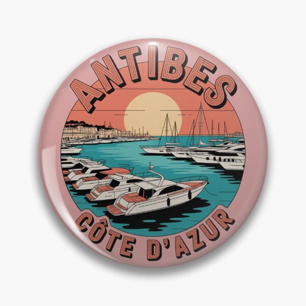 Item preview, Antibes Côte d’Azur Vintage Travel Sticker – French Riviera Badge Design designed and sold by Timeless Design.