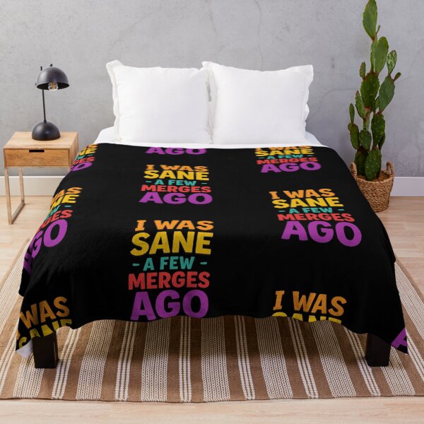 Item preview, I Was Sane a Few Merges Ago – Colorful Funny Programmer Quote Cosmic Typography designed and sold by Lunaria Arts.