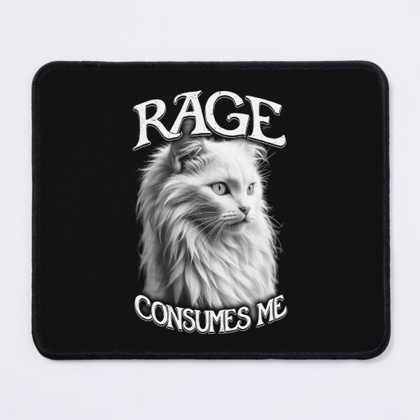 Item preview, Rage Consumes Me Cat Funny Sarcastic Cute White Kitten Quote designed and sold by GrandeDuc.
