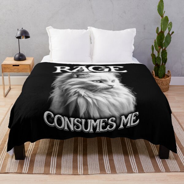 Item preview, Rage Consumes Me Cat Funny Sarcastic Cute White Kitten Quote designed and sold by GrandeDuc.