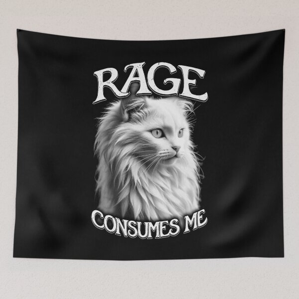 Item preview, Rage Consumes Me Cat Funny Sarcastic Cute White Kitten Quote designed and sold by GrandeDuc.