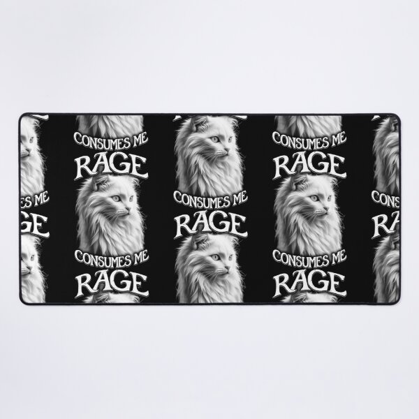 Item preview, Rage Consumes Me Cat Funny Sarcastic Cute White Kitten Quote designed and sold by GrandeDuc.