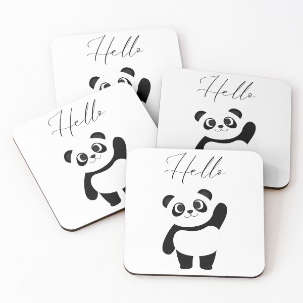 Item preview, Cute Panda with “Hello” – Animal Design designed and sold by CozyInkdesign.