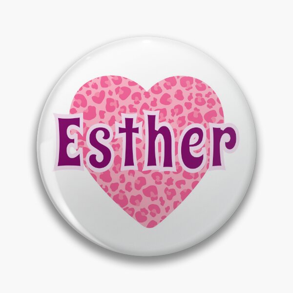 Item preview, Esther Name Pink Leopard Heart  designed and sold by Jeallan Designs.