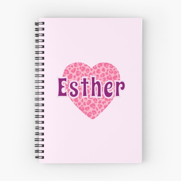 Item preview, Esther Name Pink Leopard Heart  designed and sold by Jeallan Designs.