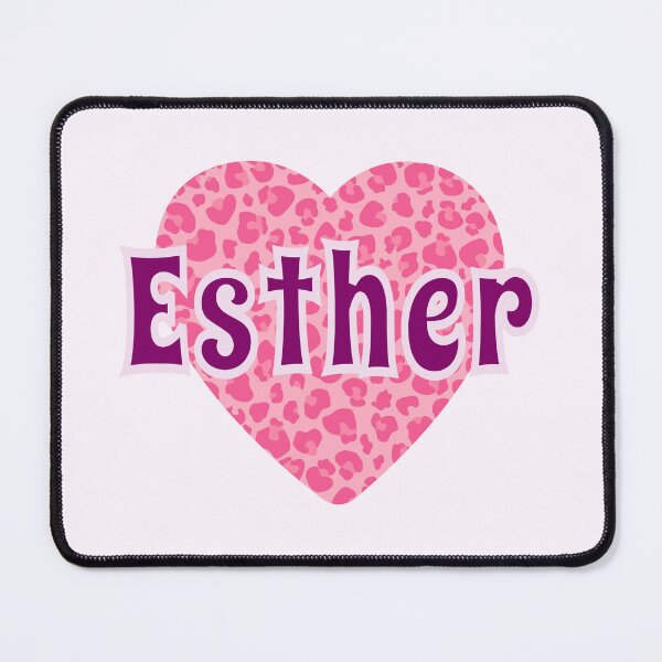 Item preview, Esther Name Pink Leopard Heart  designed and sold by Jeallan Designs.