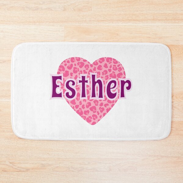 Item preview, Esther Name Pink Leopard Heart  designed and sold by Jeallan Designs.