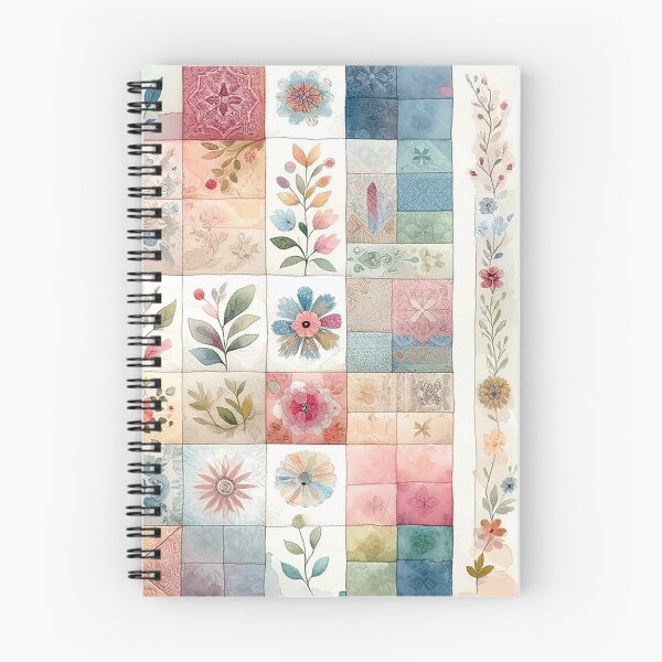 Item preview, Acuarela de patchwork artístico con flores mágicas designed and sold by MoxisWatercolor.