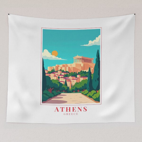 Item preview, Acropolis Athens Greece – Illustrated Greek Travel Design designed and sold by MapMyMiles.