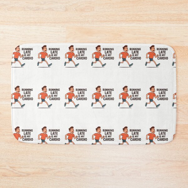 Item preview, Running Late Is My Cardio – Funny Runner Cartoon Illustration designed and sold by AuraPump.