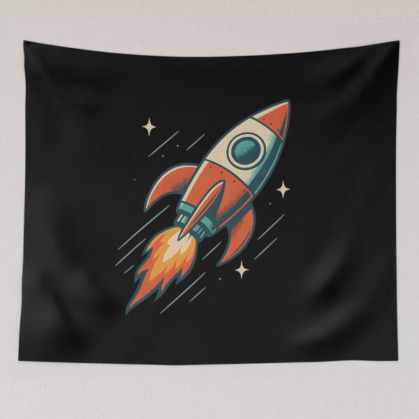 Item preview, Retro Space Rocket – Vintage Cosmic Design designed and sold by Sztuboo.