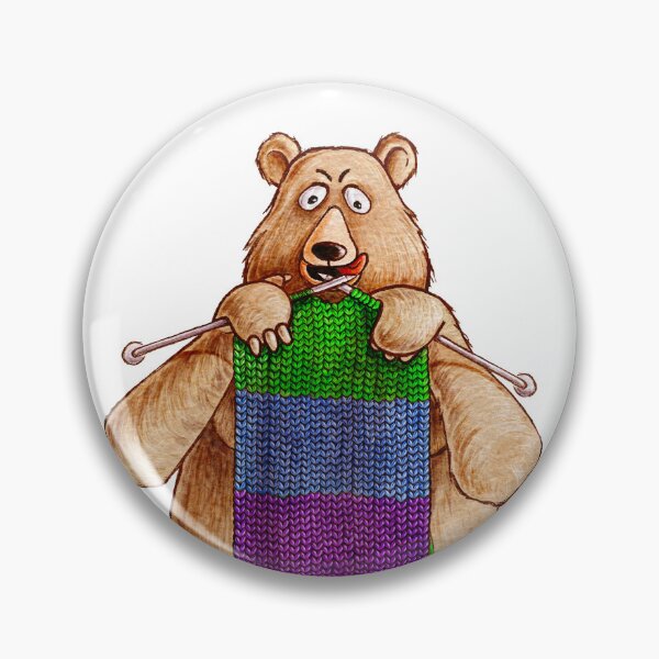 Item preview, Bear knitting a gay flag scarf. designed and sold by Didakdc.