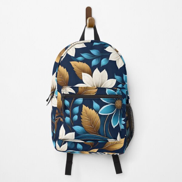 Item preview, Navy and Gold Peony and Blossom Seamless Pattern designed and sold by Kaori Dream Space.