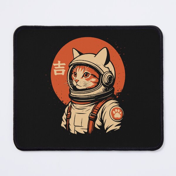 Item preview, Space Cat Retro Japanese 1950s Art Good Luck designed and sold by alenaz.