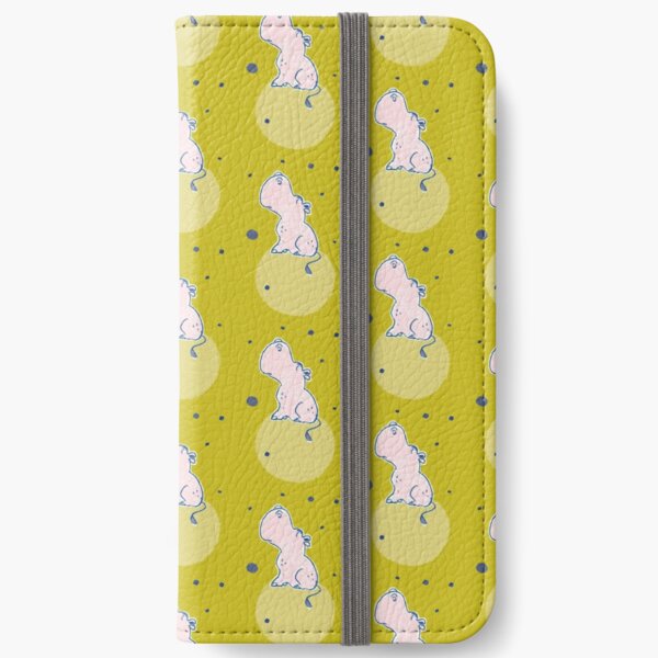 Nilpferd, Flusspferd - grün gemustert iPhone Flip-Case