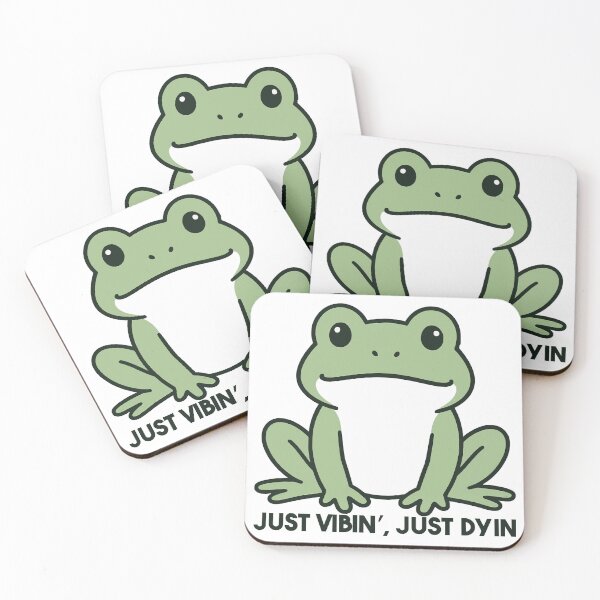 Item preview, Frog Sitting Blankly – “Just Vibin’, Just Dyin’” designed and sold by Nin Tai.