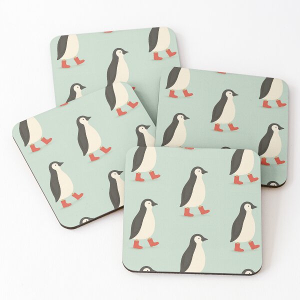 Item preview, Minimalist Penguin in Pastel colours wearing Red Wellington Boots designed and sold by TheContentCouch.