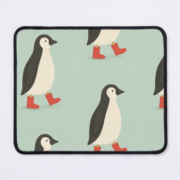 Item preview, Minimalist Penguin in Pastel colours wearing Red Wellington Boots designed and sold by TheContentCouch.