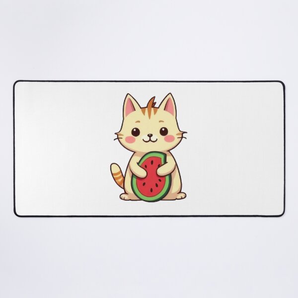 Item preview, Adorable Kawaii Cat Holding Watermelon | Cute Cartoon Kitty Sticker designed and sold by PixeloraStudio.