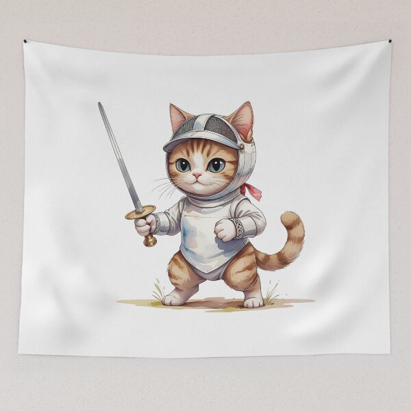 Item preview, Fencing Cat designed and sold by I-wanna-T-shirt.