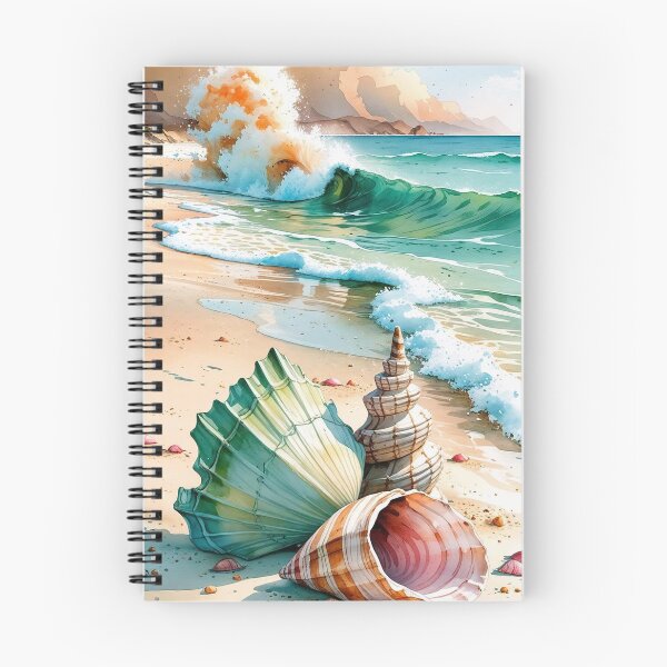 Item preview, Beautiful watercolor Painting Summer Beach Vibes tropical island with seashells designed and sold by RSDigitalPrintDesign.