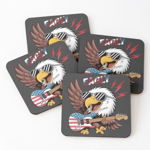 Item preview, EAGLY Eagle with American Flag Guitar Patriotic Art designed and sold by lalasine.story.