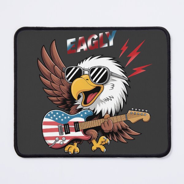 Item preview, EAGLY Eagle with American Flag Guitar Patriotic Art designed and sold by lalasine.story.