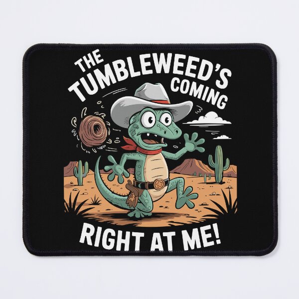 Item preview, Funny Gecko Cowboy Sheriff Stim Running from Tumbleweed - Overstimulated Meme designed and sold by FunnyWittyWares.