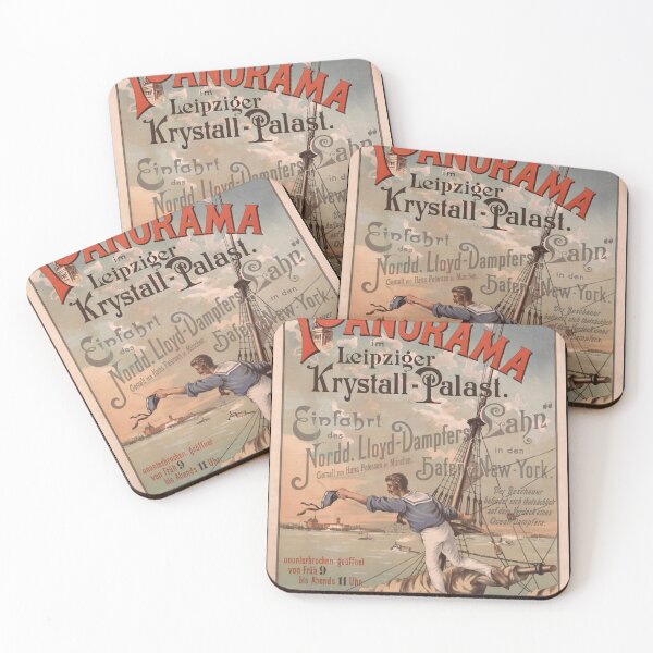 Item preview, Vintage Krystall-Palast Poster | Nordd. Lloyd Steamer in NYC | Historic Maritime Art | Leipzig Exhibition | 19th Century Print designed and sold by artofuniverse.