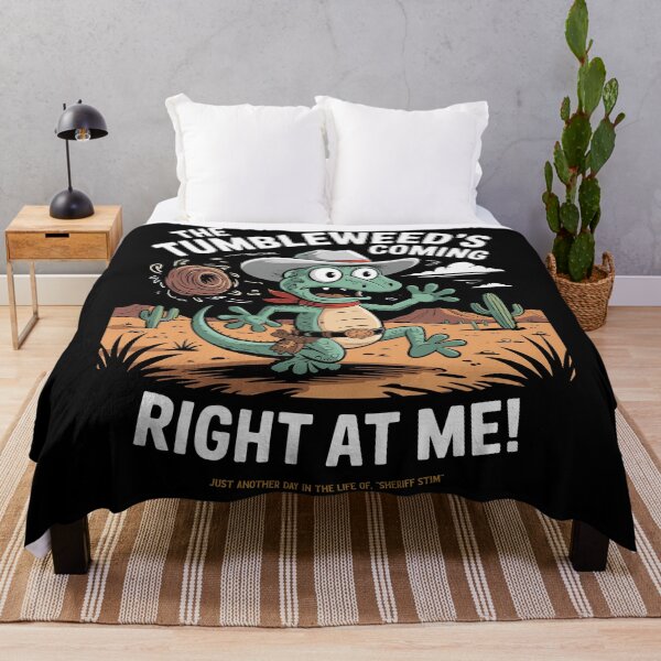 Item preview, Funny Gecko Cowboy Sheriff Stim Running from Tumbleweed - Overstimulated Meme designed and sold by FunnyWittyWares.