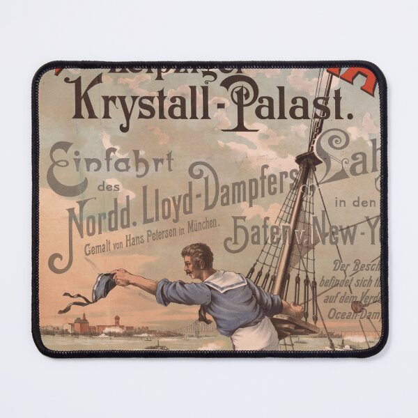 Item preview, Vintage Krystall-Palast Poster | Nordd. Lloyd Steamer in NYC | Historic Maritime Art | Leipzig Exhibition | 19th Century Print designed and sold by artofuniverse.