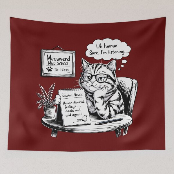 Item preview, Cat Therapist Funny Psychology - Dr. Hisss Cat Counseling designed and sold by FunnyWittyWares.