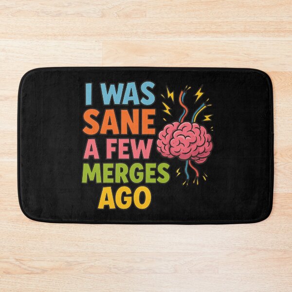 Item preview, I Was Sane a Few Merges Ago – Funny Programmer Brain Exploding Cartoon Design designed and sold by Lunaria Arts.