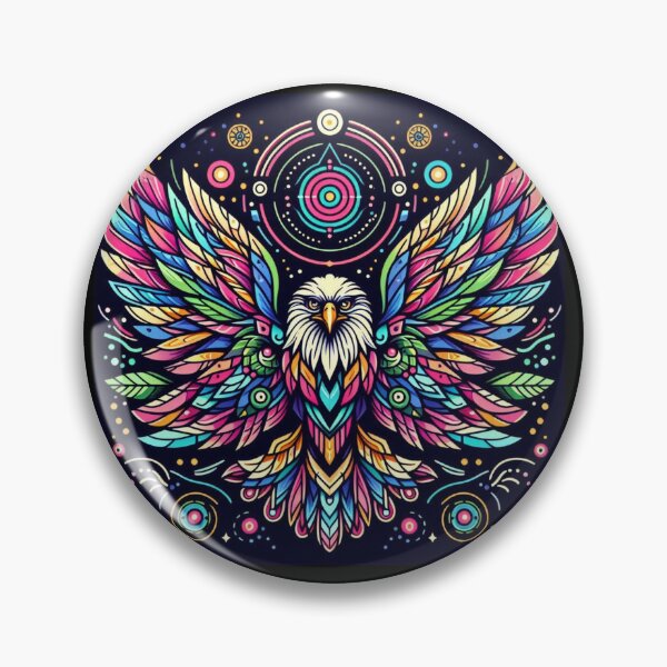 Item preview, Colorful geometric decorative mystic eagle  designed and sold by Dogandesighn.