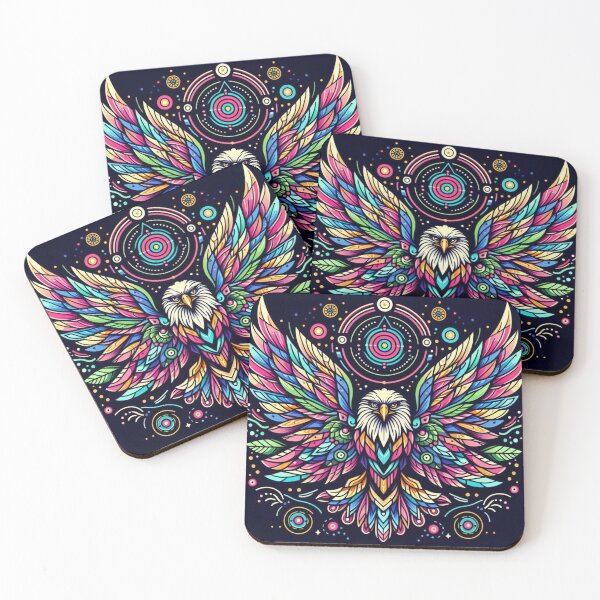 Item preview, Colorful geometric decorative mystic eagle  designed and sold by Dogandesighn.