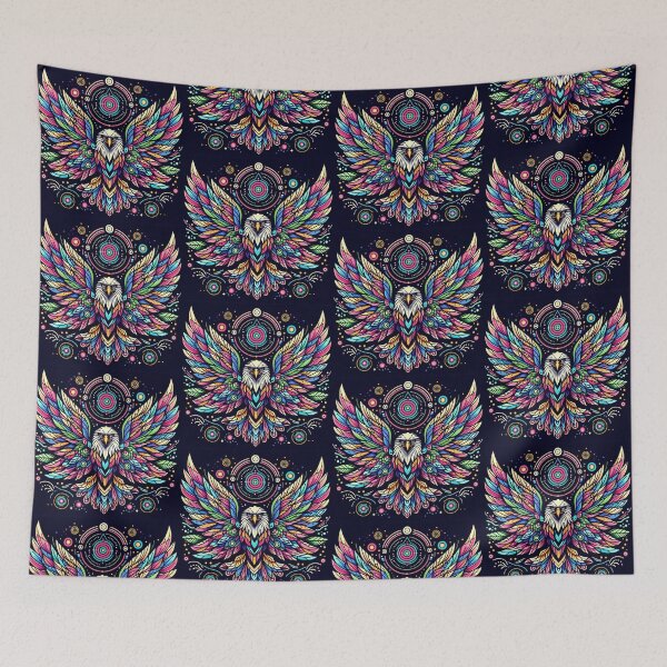 Item preview, Colorful geometric decorative mystic eagle  designed and sold by Dogandesighn.