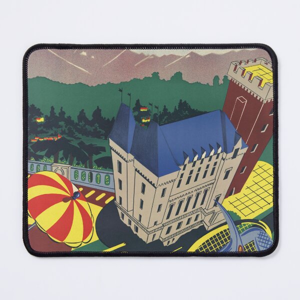 Item preview, Vintage Art Deco Travel Poster | Pau France | Pyrenees Mountains | Sports and Climate | Château de Pau | 1920s-1930s Style designed and sold by artofuniverse.