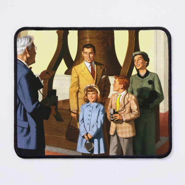 Item preview, Vintage Pennsylvania Railroad Poster | Visit Philadelphia | Liberty Bell Family Travel Art | Mid-Century Americana Decor Print designed and sold by artofuniverse.