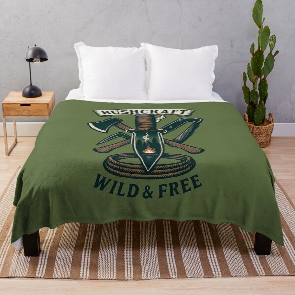 Item preview, Bushcraft Wild & Free – Outdoor Survival Adventure Design designed and sold by InkwildStudio.