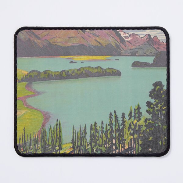 Item preview, Vintage Rhaetian Railway Travel Poster | Art Deco Lake Sils Print | Scenic Swiss Alps | Graubünden Wall Art | Engadin Decor designed and sold by artofuniverse.