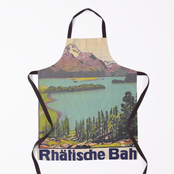 Item preview, Vintage Rhaetian Railway Travel Poster | Art Deco Lake Sils Print | Scenic Swiss Alps | Graubünden Wall Art | Engadin Decor designed and sold by artofuniverse.