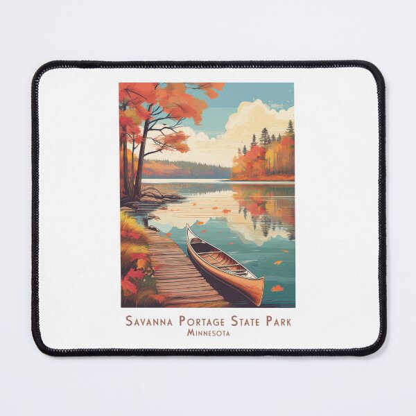 Item preview, Savanna Portage State Park Minnesota – Canoe & Autumn Landscape Vintage Retro Poster designed and sold by pod24.