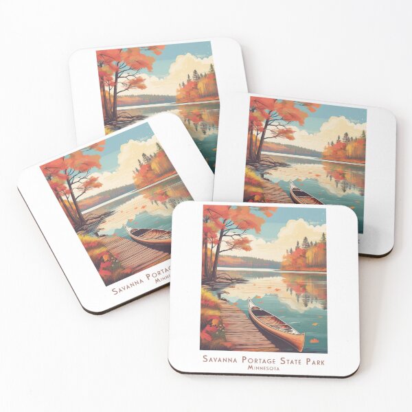 Item preview, Savanna Portage State Park Minnesota – Canoe & Autumn Landscape Vintage Retro Poster designed and sold by pod24.
