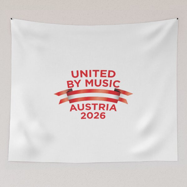 Artikelvorschau, Eurovision Song Contest 2026 – Gastgeberland Österreich – Vereint durch Musik – ESC2026 entworfen und verkauft von Vision-Tees.