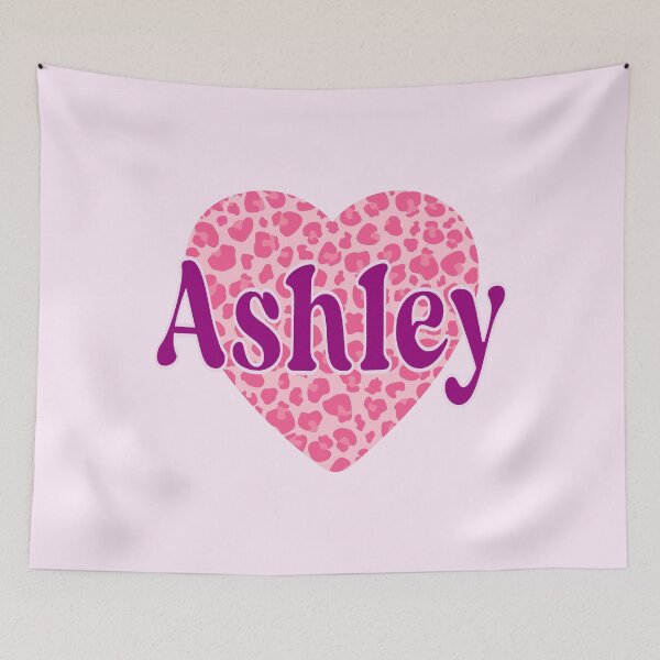 Artikelvorschau, Ashley Name Rosa Leopardenherz entworfen und verkauft von Jeallan Designs.