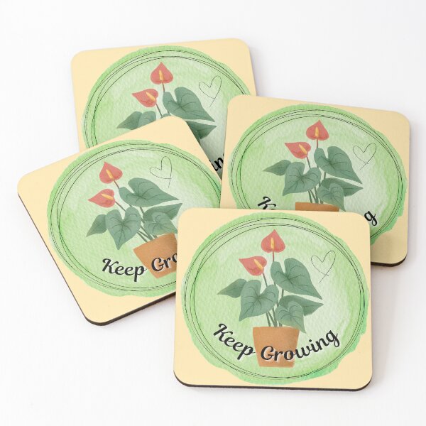 Item preview, Keep Growing Plant Motivation – Watercolor Anthurium Circle Design designed and sold by MrsLeafy.