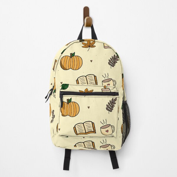 Item preview, Seamless pattern with pumpkins, leaves and candles on a light background designed and sold by juoctaviniarts.