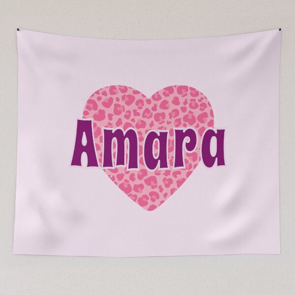 Item preview, Amara Name Pink Leopard Heart  designed and sold by Jeallan Designs.