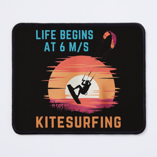 Item preview, Kitesurfing Life begins at 6 m/s Extreme Water Sports Surf Lifestyle Summer & Beachwear Gifts for Surfers designed and sold by MojNetSerwis WWK.
